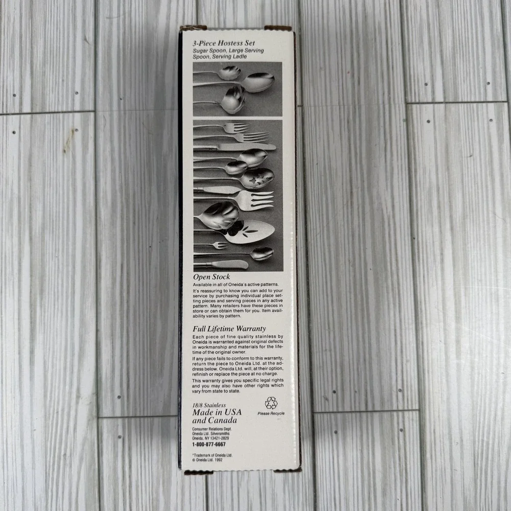 Oneida VINTAGE 1992 HEIRLOOM STAINLESS Aquarius 3 Piece Hostess‎ Set 2534003B